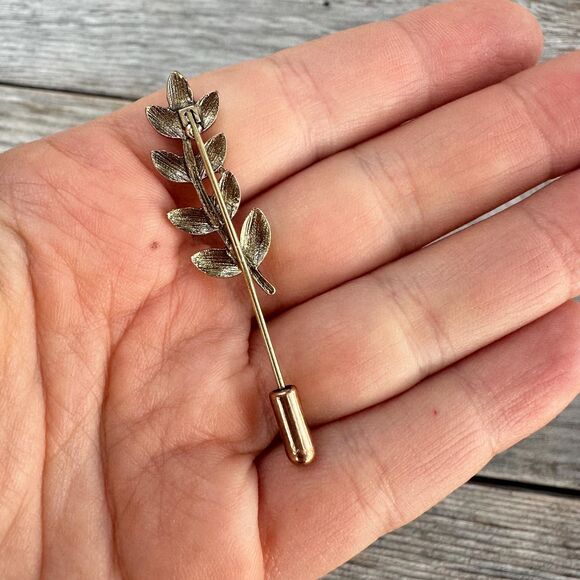 Vintage Jewely Leaf Stem Leaves Branch Brooch Pin - Picture 2 of 2